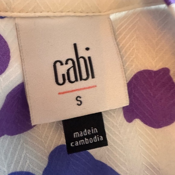 CAbi White and Purple Floral Blouse - Picture 3 of 8